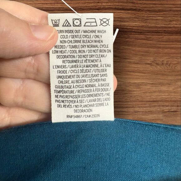 Victoria’s Secret PINK Long Sleeve Varsity Tee Gray Teal Neon Yellow XS - Picture 9 of 10